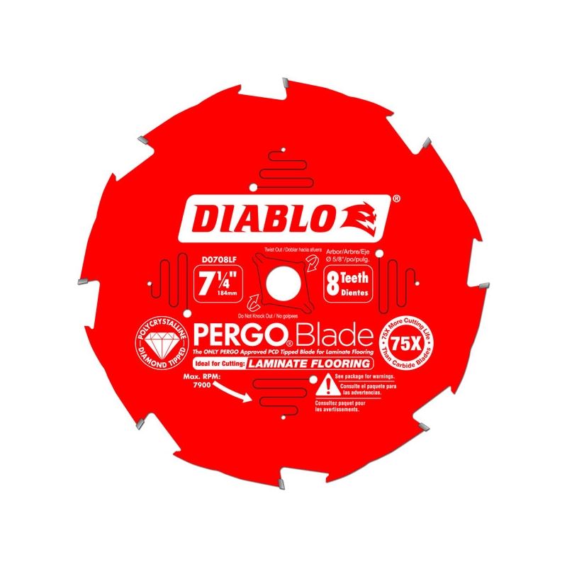 Diablo D0708LF 7-1/4 in. x 8 Tooth (PCD) Laminate Flooring Saw Blade