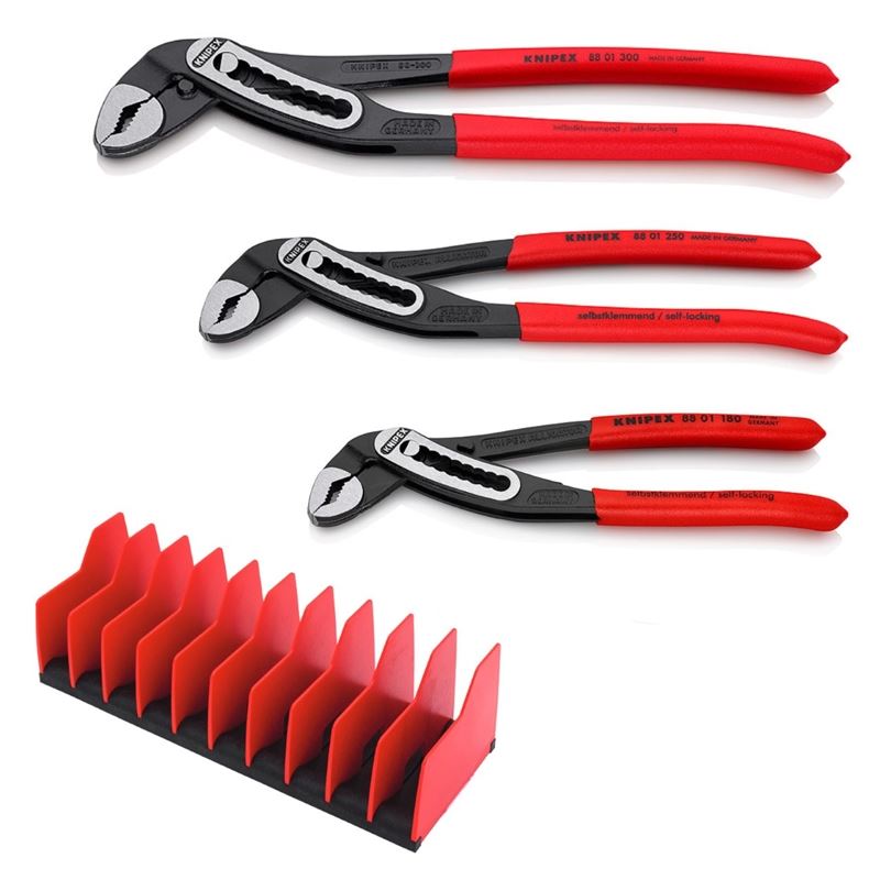 Knipex 9K 00 80 139 US - 3 Piece AlligatorÂ® Pilers set- with FREE 10 Piece Tool Holder