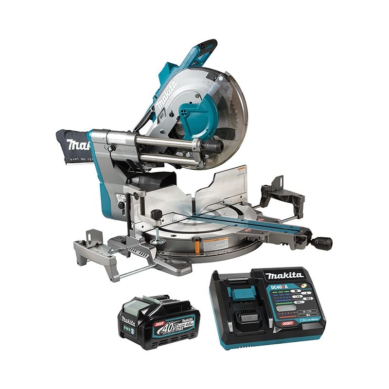 Makita LS003GM102 40V max XGT Brushless Cordless 12in Dual Compound Sliding Mitre Saw w/ AWS (4.0Ah Kit)