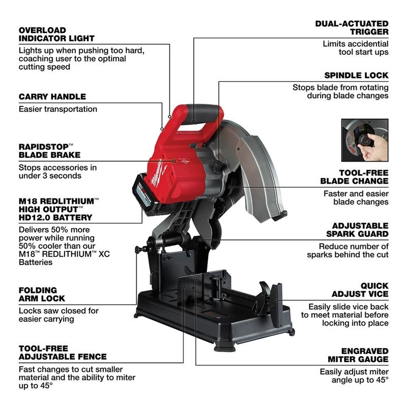 Milwaukee 2990-21HD M18 FUEL 14in Abrasive Chop Saw Kit