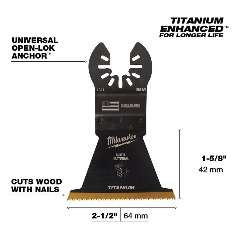 Milwaukee 49-25-1241 OPEN-LOK 2-1/2 in Titanium Enhanced Bi-Metal Multi-Material Blade 1 Pk