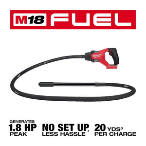 Milwaukee 2911-20 M18 FUEL 8ft Concrete Pencil Vibrator