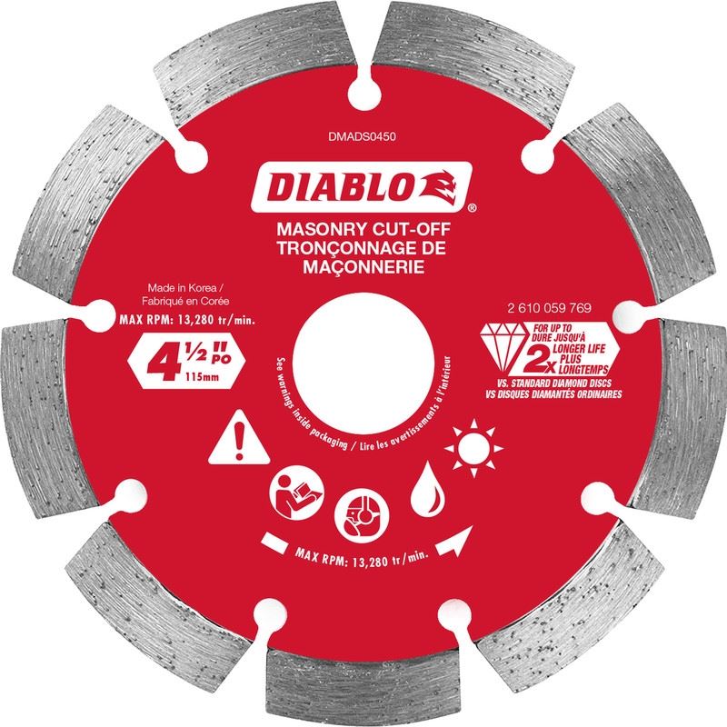 Diablo DMADS0450 4-1/2 in. Diamond Segmented Cut-Off Discs for Masonry