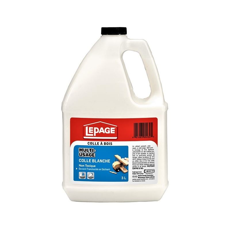 LePage 531252 Multi-Purpose White Glue - 3 L