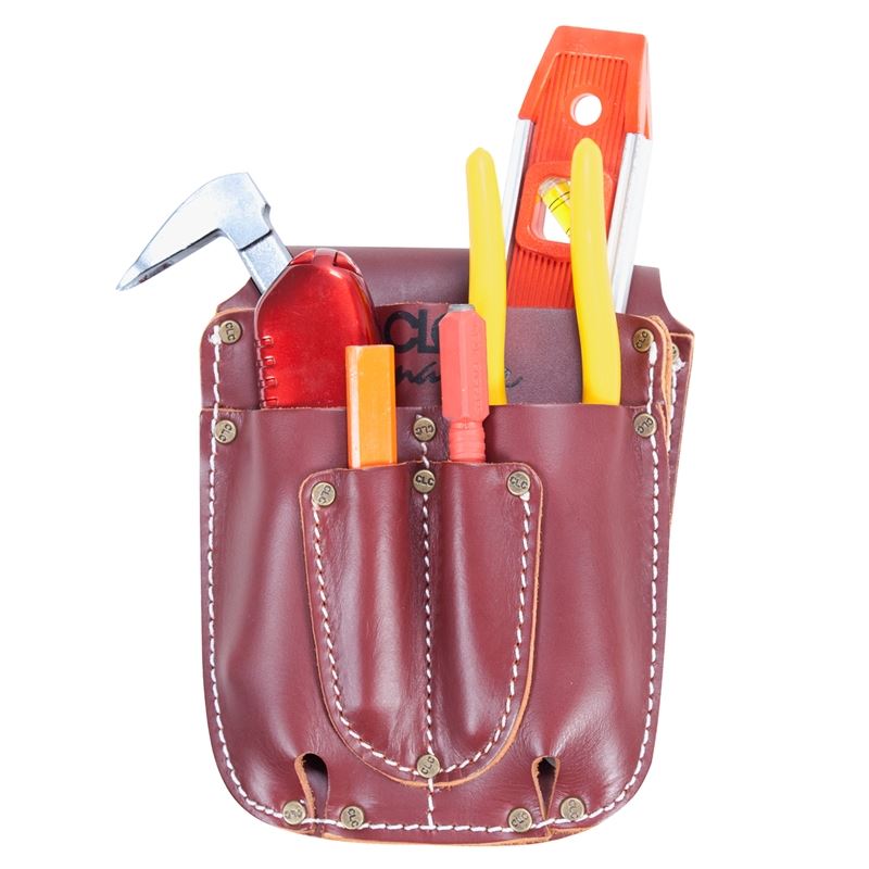 CLC 21503 5 Pocket Heavy-Duty Leather Electrical/Maintenance Tool Caddy