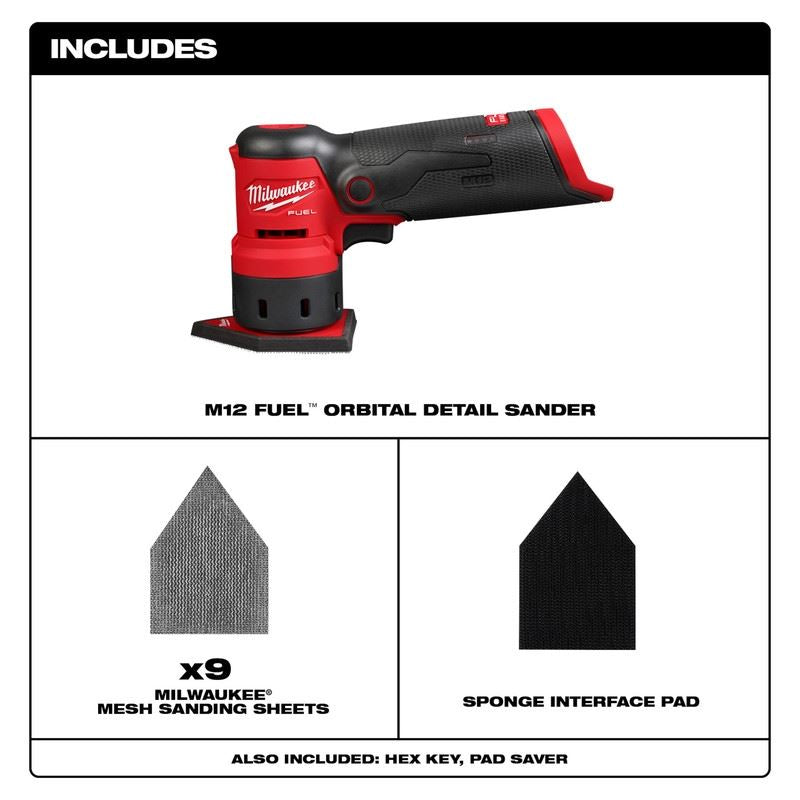 Milwaukee 2531-20 M12 FUEL Orbital Detail Sander