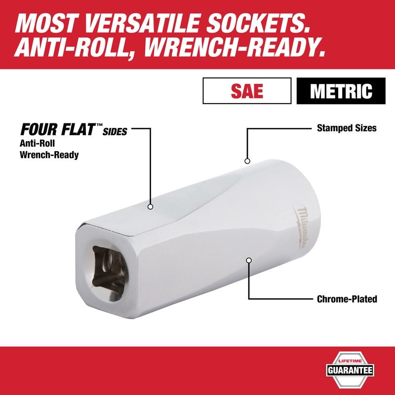 Milwaukee 48-22-9004 1/4 in Drive 50pc Ratchet and Socket Set - SAE and Metric