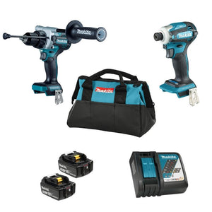 Makita DLX2455TX4 18V LXT Brushless Cordless 2 Tool Combo Kit (5.0 Ah x2)