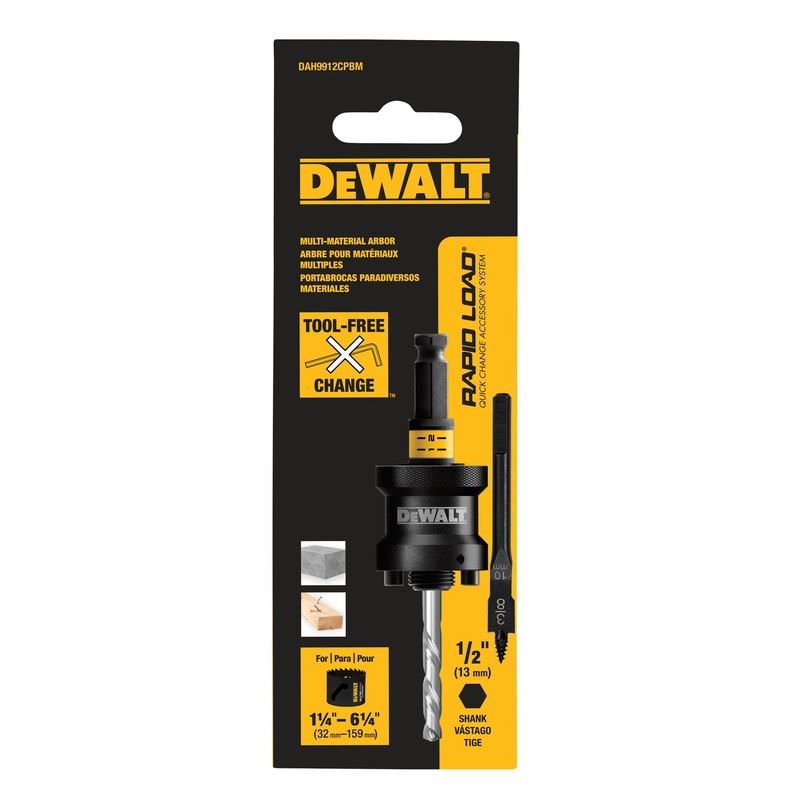 DEWALT DAH9912CPBM 1/2in RAPID LOAD Quick Change Hole Saw Arbor