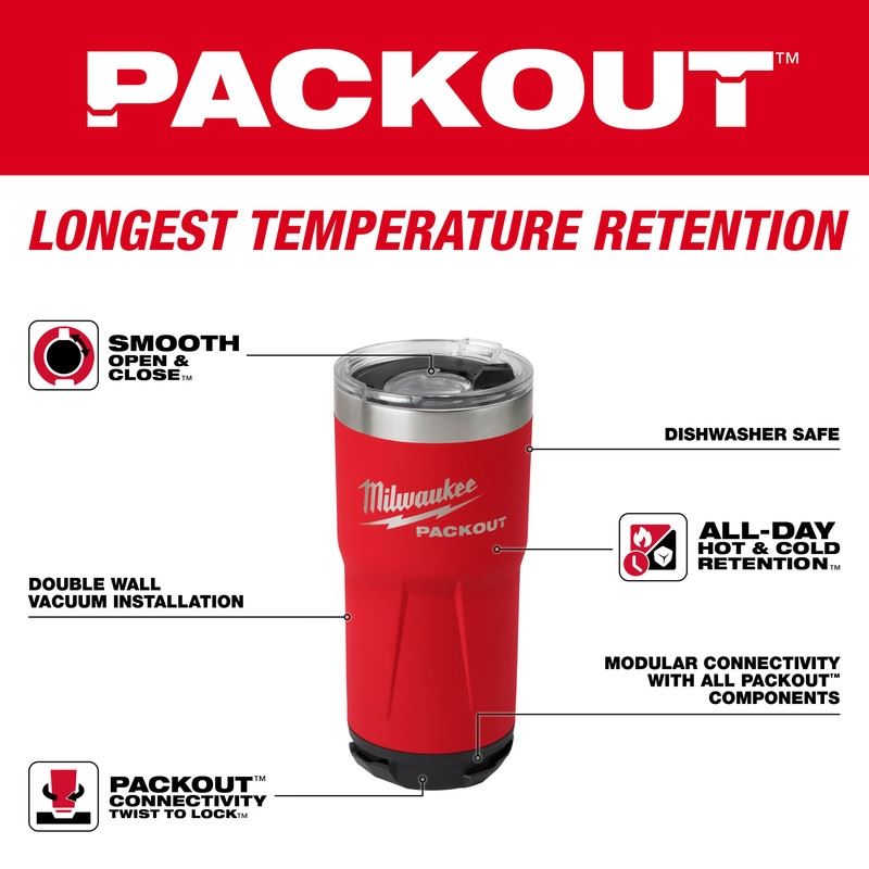 Milwaukee 48-22-8392R PACKOUT 20oz Tumbler