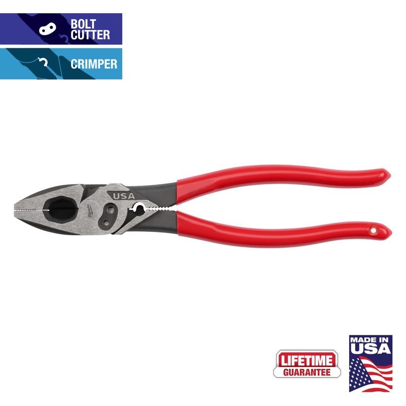 Milwaukee MT500C 9in Linemans Dipped Grip Pliers w/ Crimper  Bolt Cutter (USA)