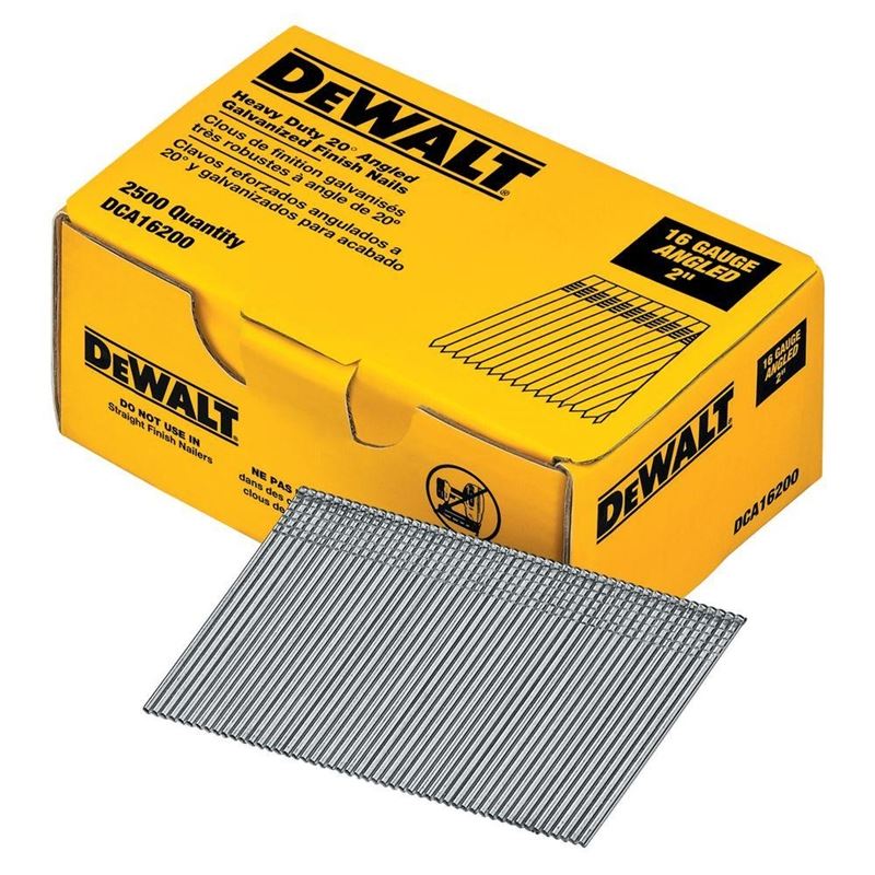 DEWALT 16 Gauge 2" 20 Degree Angled Finish Nails 2,500 Quantity